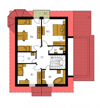 Mirror image | Floor plan of second floor - KLASSIK 144